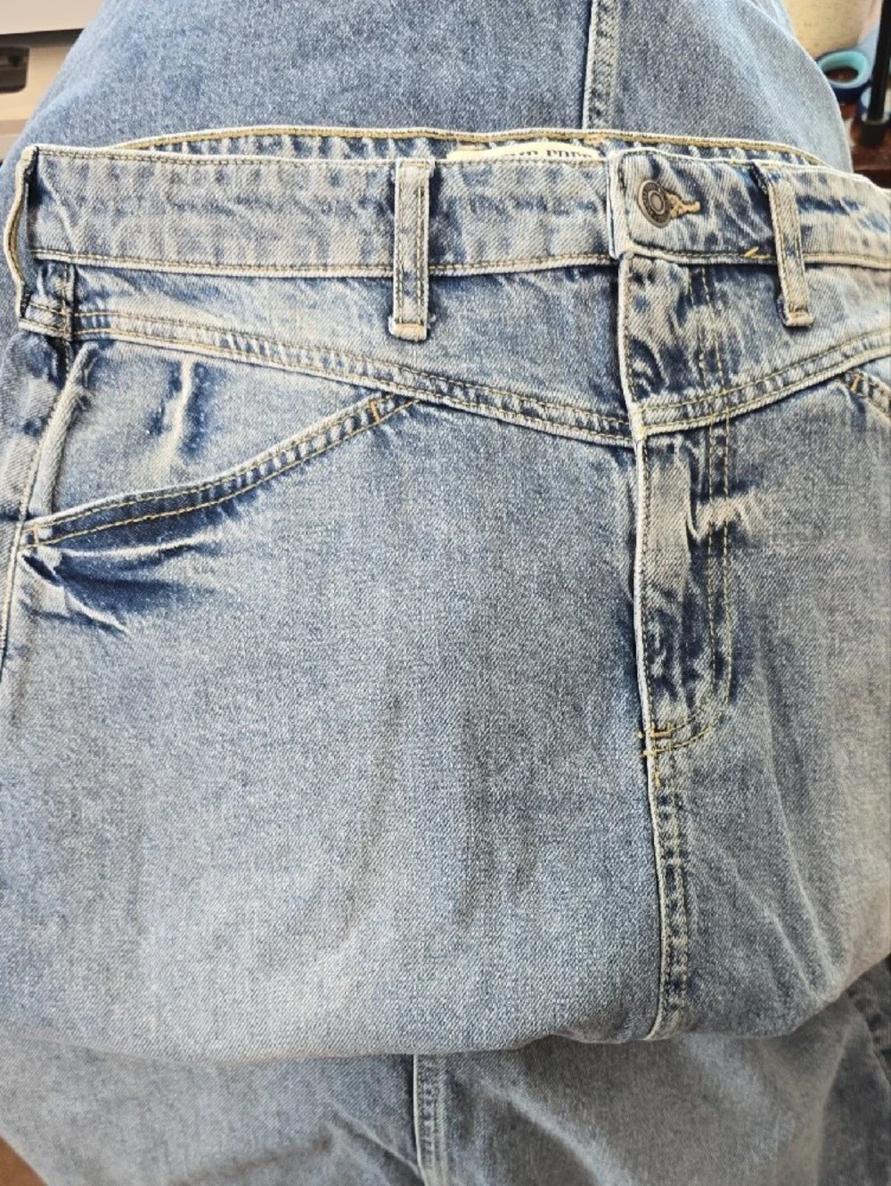 Free People Light Wash Maxi Skirt